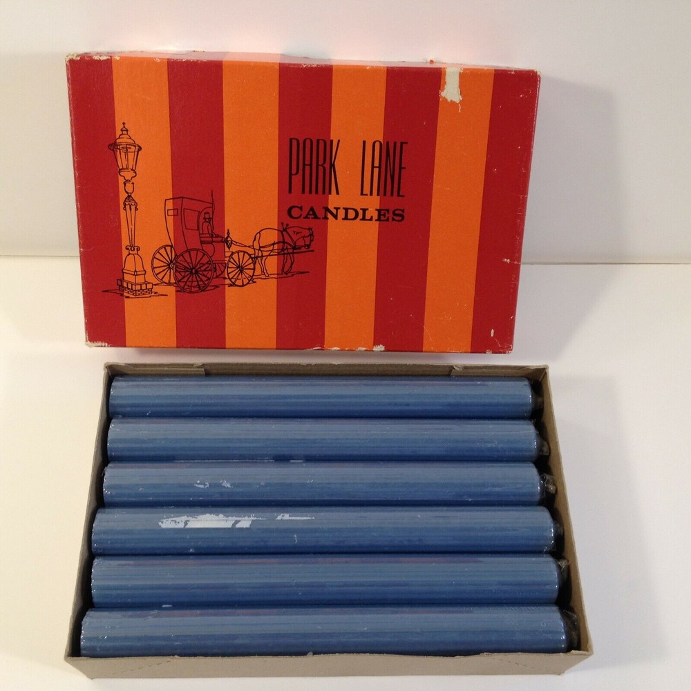Vintage PARK LANE Candles Hollywood CA in Box 1 Dozen Single Wrap Hollow Core